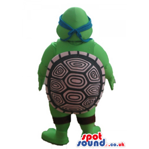 Ninja turtle witha blue mask round the eyes - Custom Mascots