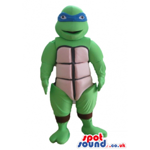 Ninja turtle witha blue mask round the eyes - Custom Mascots