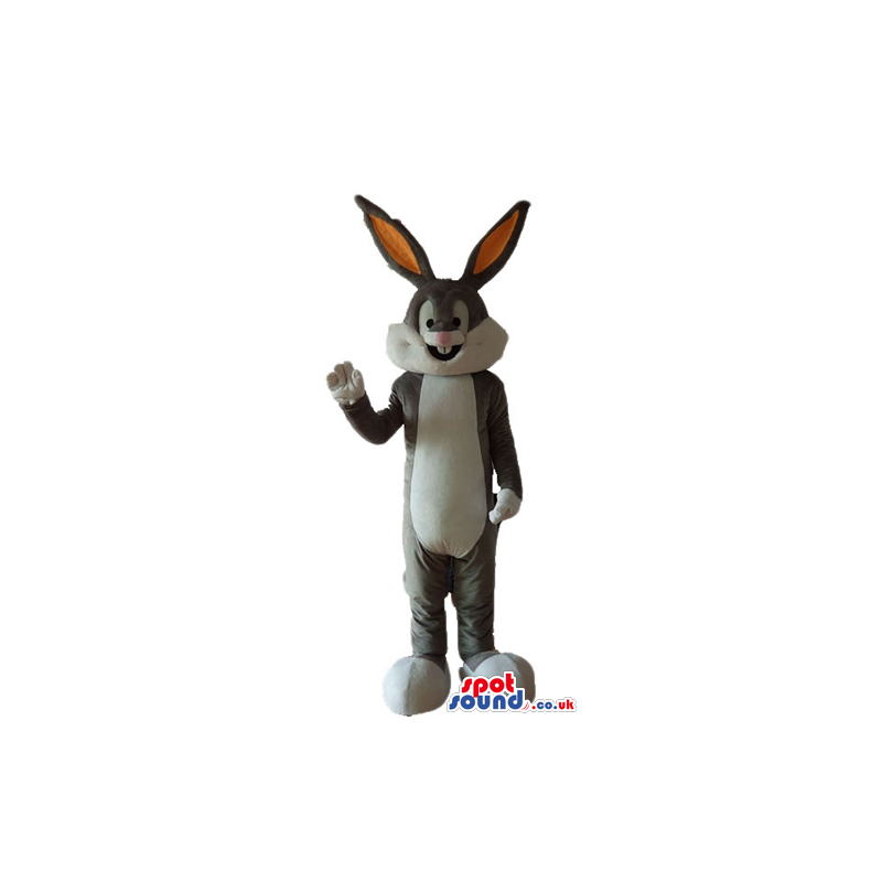 Bugs bunny with long orange and grey ears - Custom Mascots
