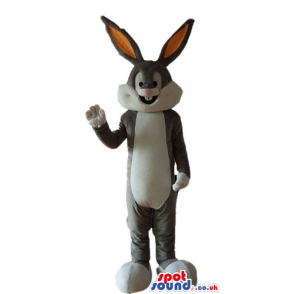 Bugs bunny with long orange and grey ears - Custom Mascots