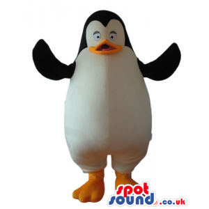 Black and white penguin with orange feet and beak - Custom