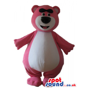 Fat pink bear with a white belly - Custom Mascots