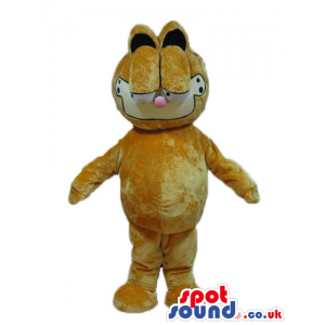 Brown garfield cat with a pink nose - Custom Mascots