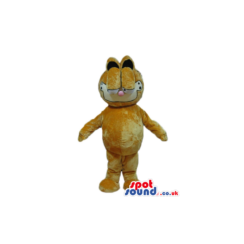 Brown garfield cat with a pink nose - Custom Mascots
