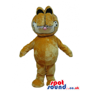 Brown garfield cat with a pink nose - Custom Mascots