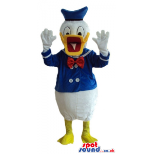Donald duck wearing a blue sailor suit - Custom Mascots