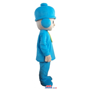 Boy wearing blue clothes and hat and a yellow scarf - Custom