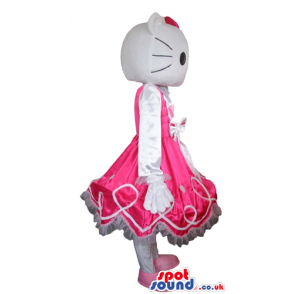 Hello kitty wearing a long sleeveless pink dress - Custom