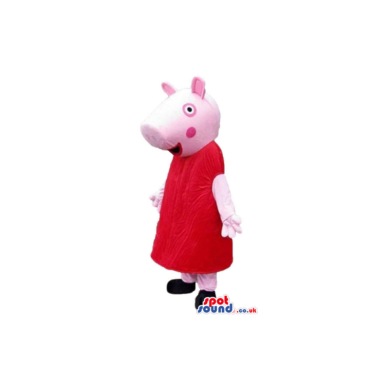 Peppa pig wearing a red mini dress and black shoes - Custom