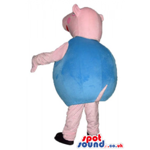 George pig wearing a light-blue t-shirt - Custom Mascots