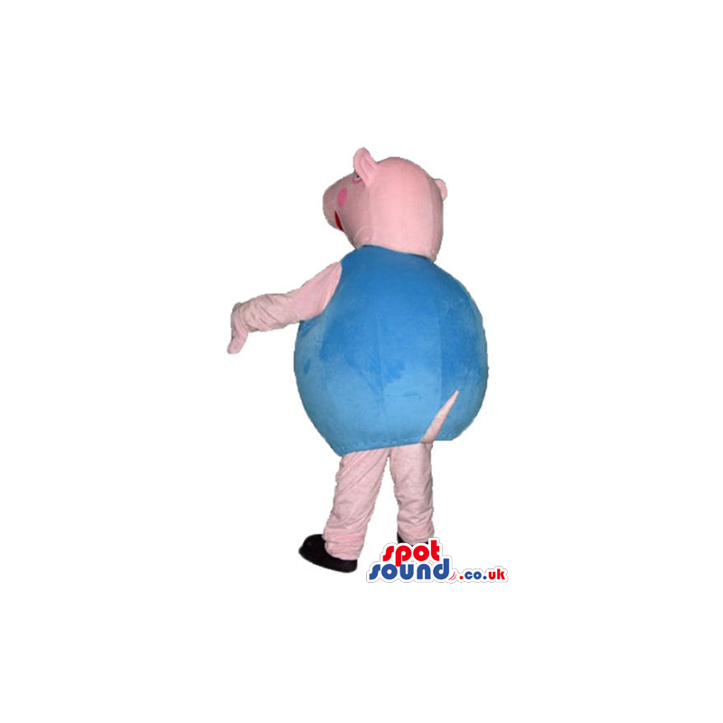 George pig wearing a light-blue t-shirt - Custom Mascots