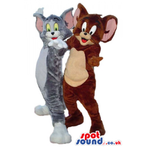 Mascot costumes of tom cat and jerry mouse - Custom Mascots