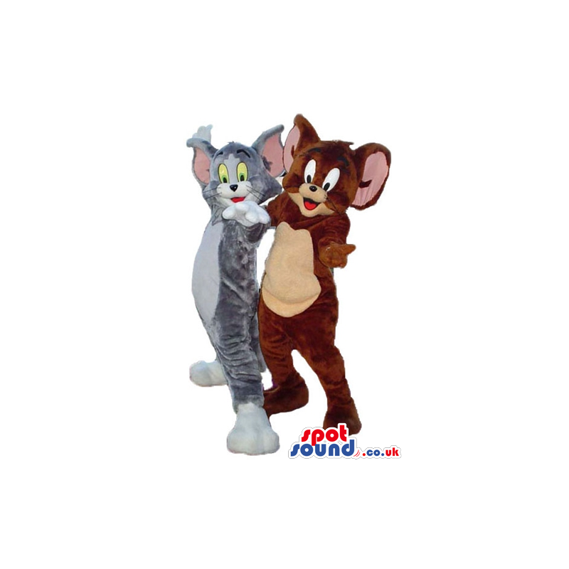 Mascot costumes of tom cat and jerry mouse - Custom Mascots