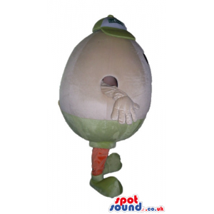 Beige egg wearing a green hat and green trainers - Custom