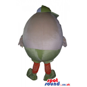 Beige egg wearing a green hat and green trainers - Custom