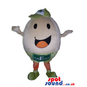 Beige egg wearing a green hat and green trainers - Custom