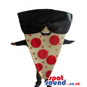 Slice of pizza with tomatoes wearing dark glasses - Custom