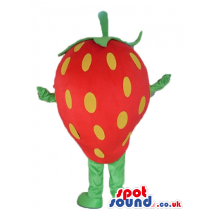 Strawberry with green arms and legs - Custom Mascots