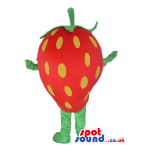 Strawberry with green arms and legs - Custom Mascots