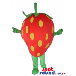 Strawberry with green arms and legs - Custom Mascots