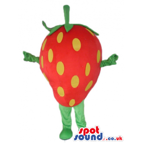 Strawberry with green arms and legs - Custom Mascots