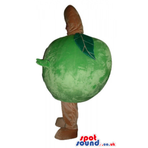 Green apple with beige arms and legs - Custom Mascots