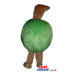 Green apple with beige arms and legs - Custom Mascots