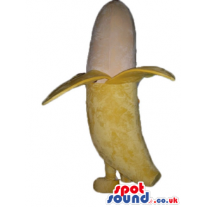 Yellow banana with big eyes and mouth - Custom Mascots