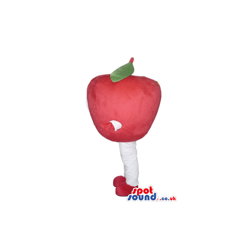 Red apple with white legs and arms and red feet and hands -