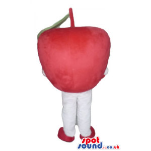 Red apple with white legs and arms and red feet and hands -