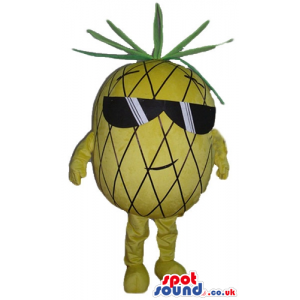 Yellow pineapple with green hair wearing dark glasses - Custom