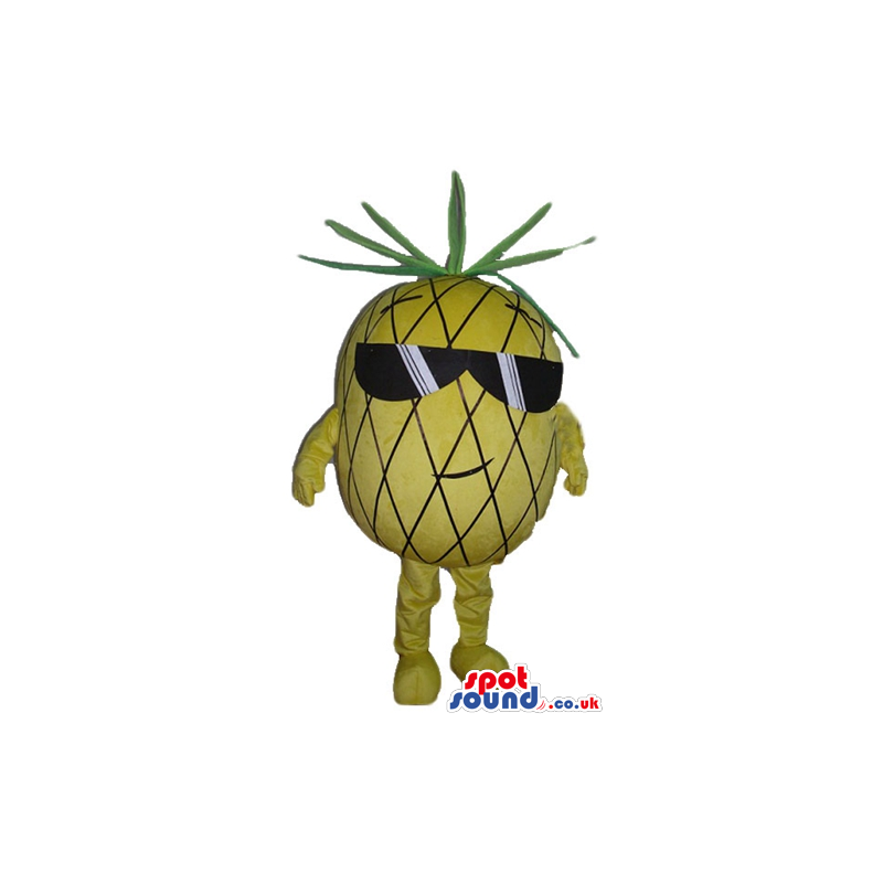 Yellow pineapple with green hair wearing dark glasses - Custom