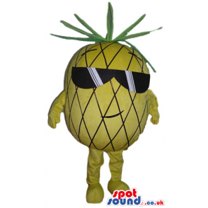 Yellow pineapple with green hair wearing dark glasses - Custom