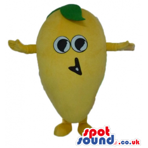 Lemon with big eyes and green hair - Custom Mascots