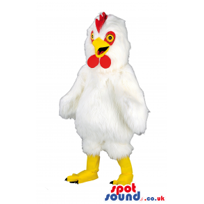 Customizable White Chicken Or Hen Animal Farm Plush Mascot -