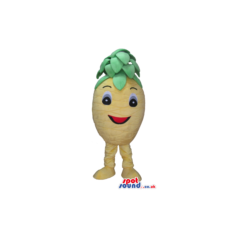 Yellow pineapple with green hair - Custom Mascots