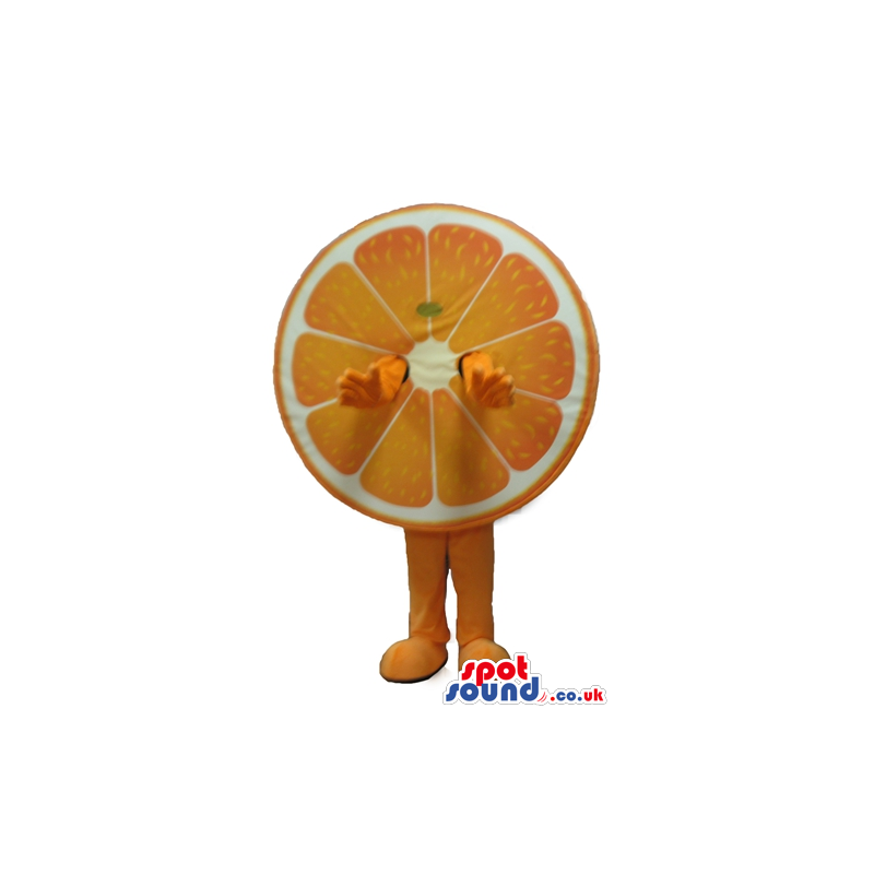 Half orange with orange arms and legs - Custom Mascots
