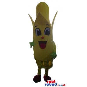 Smiling yellow banana with green hands and red shoes - Custom