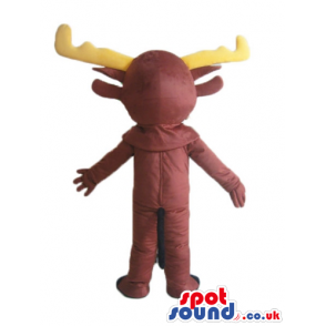 Brown moose with yellow horns - Custom Mascots
