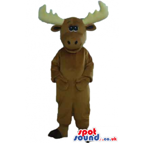 Brown moose with beige horns - Custom Mascots