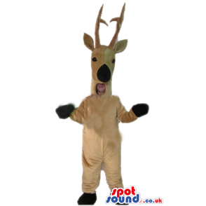 Beige deer with thin horns, brown nose and brown eyes - Custom