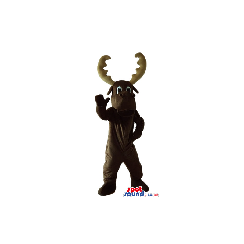 Brown moose with beige horns - Custom Mascots