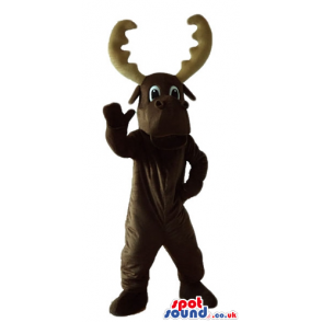 Brown moose with beige horns - Custom Mascots