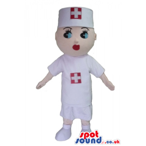 Mascot costume of a nurse - Custom Mascots