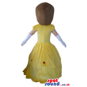 Princess with brown hair wearing a long yellow dress - Custom