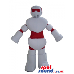 White and red robot - your mascot in a box! - Custom Mascots