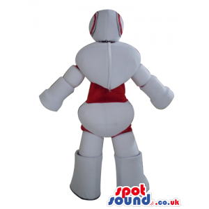 White and red robot - your mascot in a box! - Custom Mascots