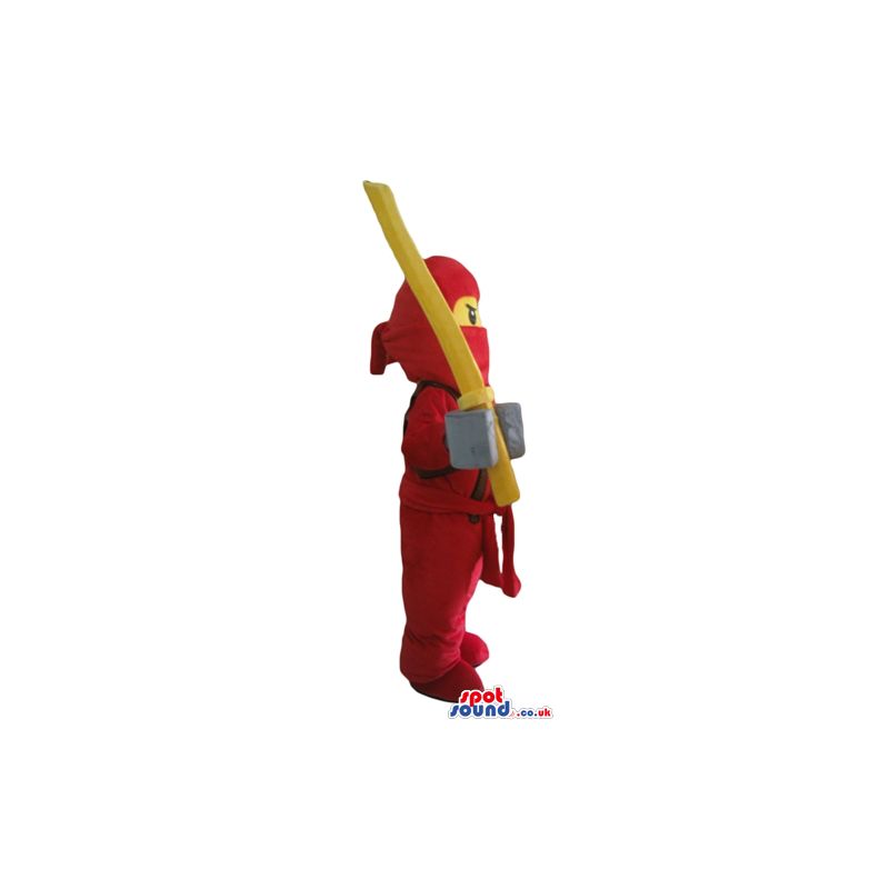 Ninja lego man wearing a red suit and holding a yellow sword - Ninja lego man wearing a red suit and holding a yellow sword -