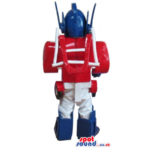 Blue, white and red robot - your mascot in a box! - Custom