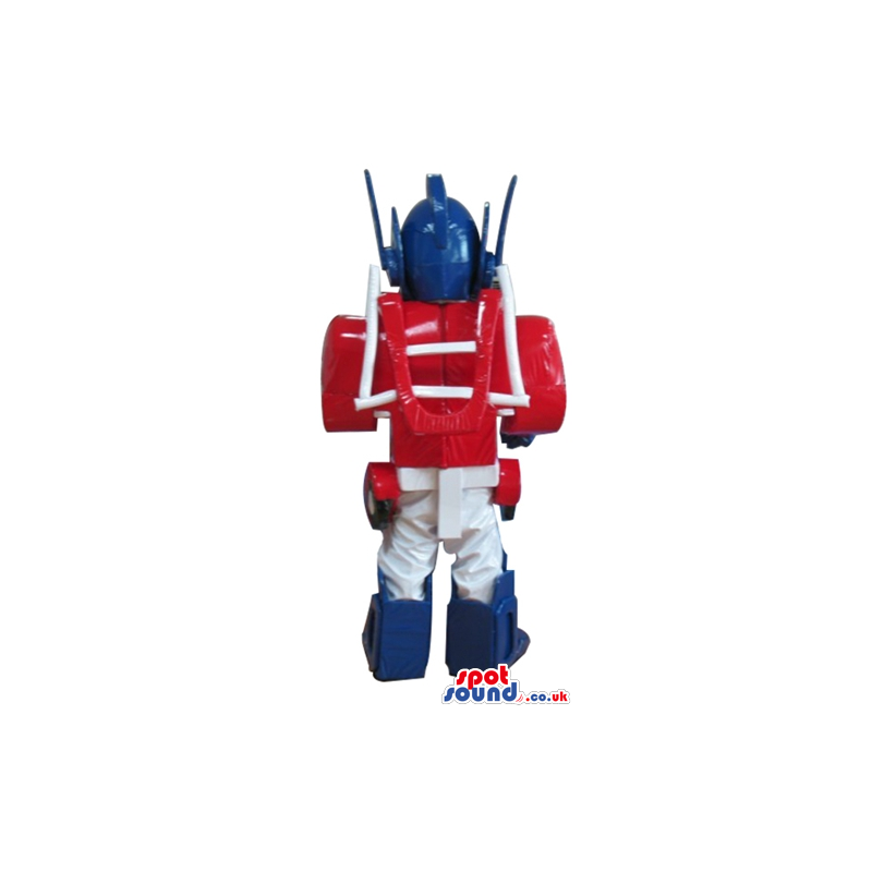 Blue, white and red robot - your mascot in a box! - Custom